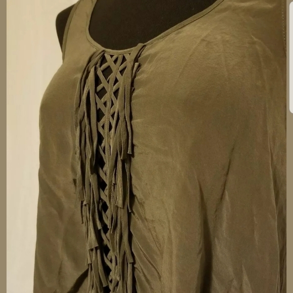 BCBGMaxAzria Mura New Dusty Olive 100% Silk NWT Size XXS - Picture 3 of 8